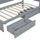 preview thumbnail 24 of 28, Twin Size Daybed with 2-Storage Drawers and Guardrail, Solid Pine Frame, No Box Spring Required, Beige Vintage Style for Bedroom