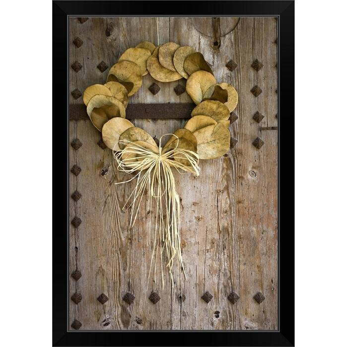 "Tropical wreath, FL" Black Framed Print