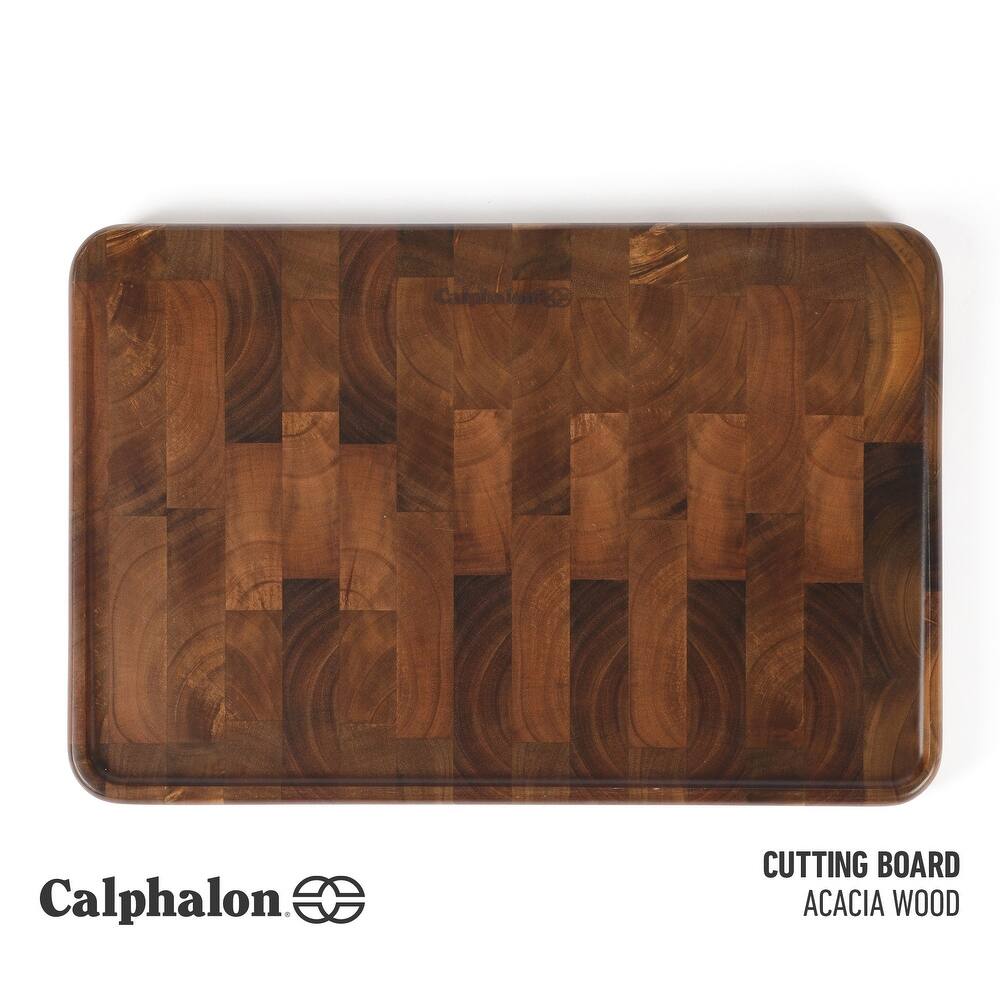 Calphalon Edge Guard Large 20 x 15, 18 x 12, or 13.6 x 9.5in End Grain Acacia Wood Cutting Board