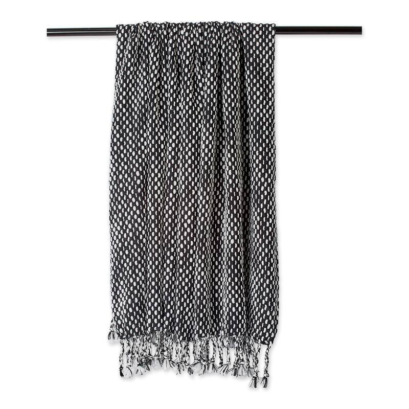 DII Navy & White Textured Acrylic Throw