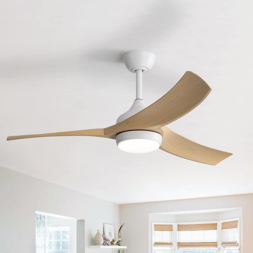 52/60 Inch Ceiling Fan with Integrated LED Light and Remote Control Quiet DC Motor