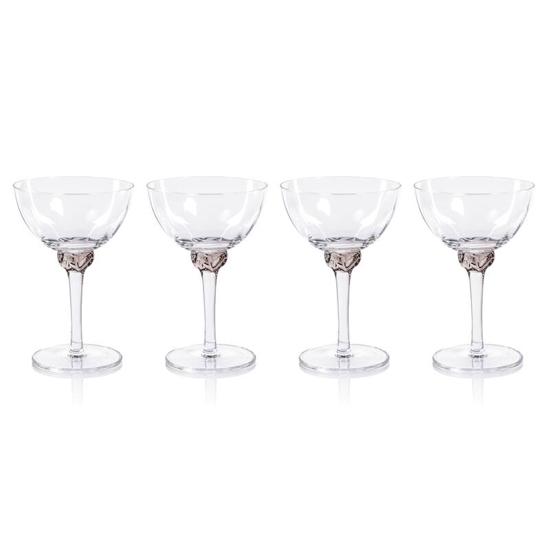 Cambrai Martini / Cocktail Optic Glasses, Set of 4 - Smoky Gray