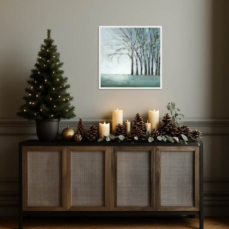 Tree in Winter by Christina Long Framed Canvas Wall Art Print - Sylvie White