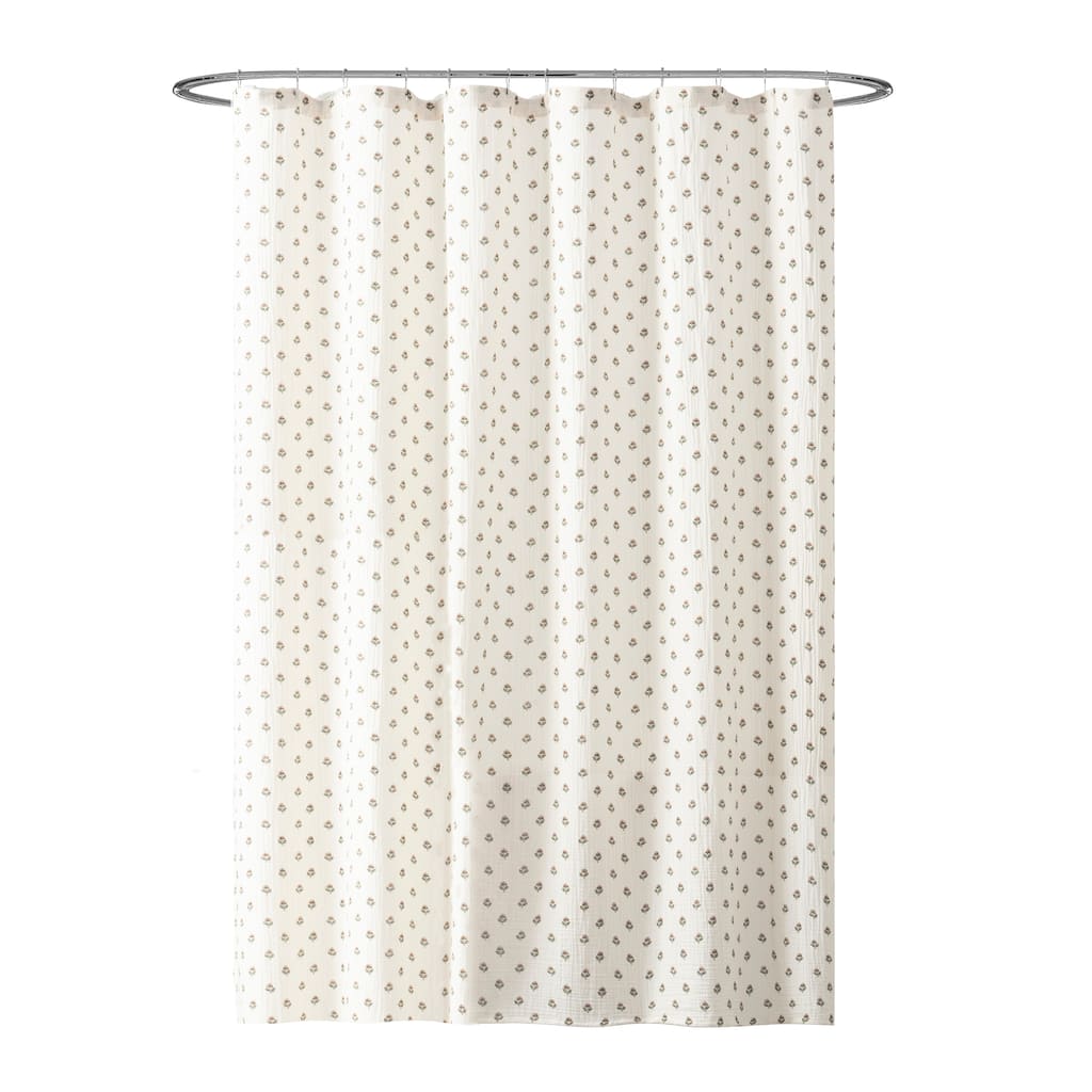 Peri Home Block Print Gauze Shower Curtain