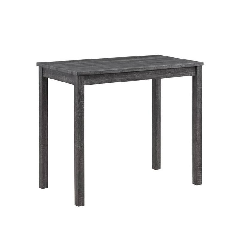 Cora 3 Piece Counter Height Table Set, Deep Tufted Stools, Smooth Gray