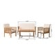 preview thumbnail 23 of 46, Carolina 4-piece Outdoor Acacia Sofa Set by Christopher Knight Home