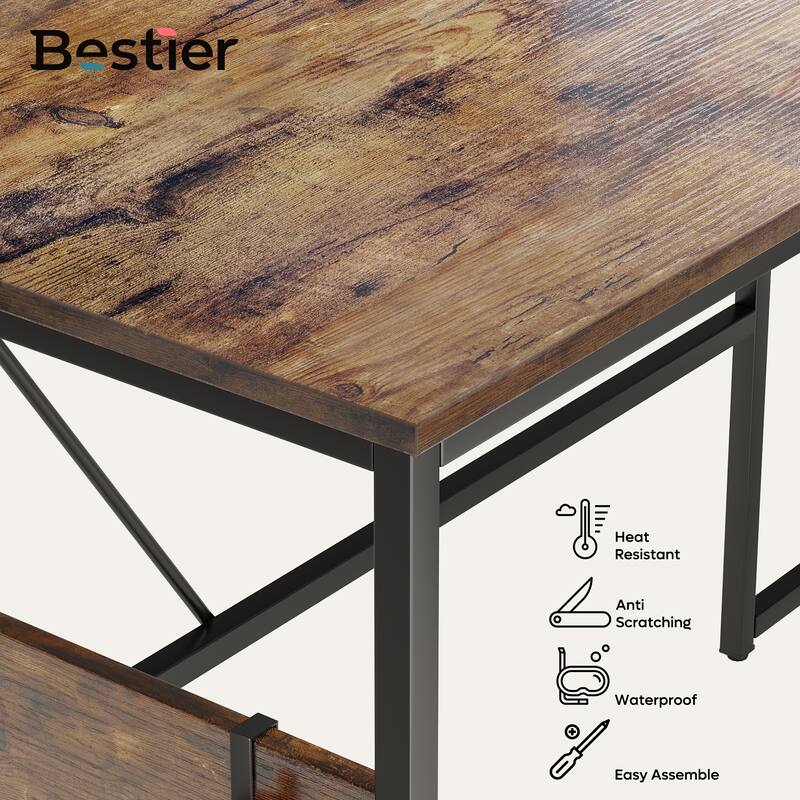 60'' L Shaped Desk with Storage Cabinet Office Computer Desk