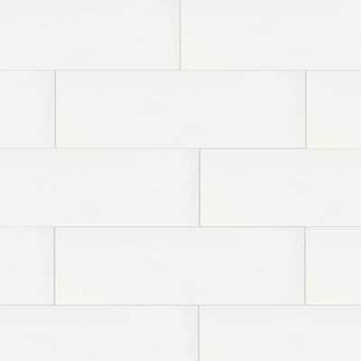 The Tile Life Penthouse 4x12 White Glossy Porcelain Floor & Wall Tile