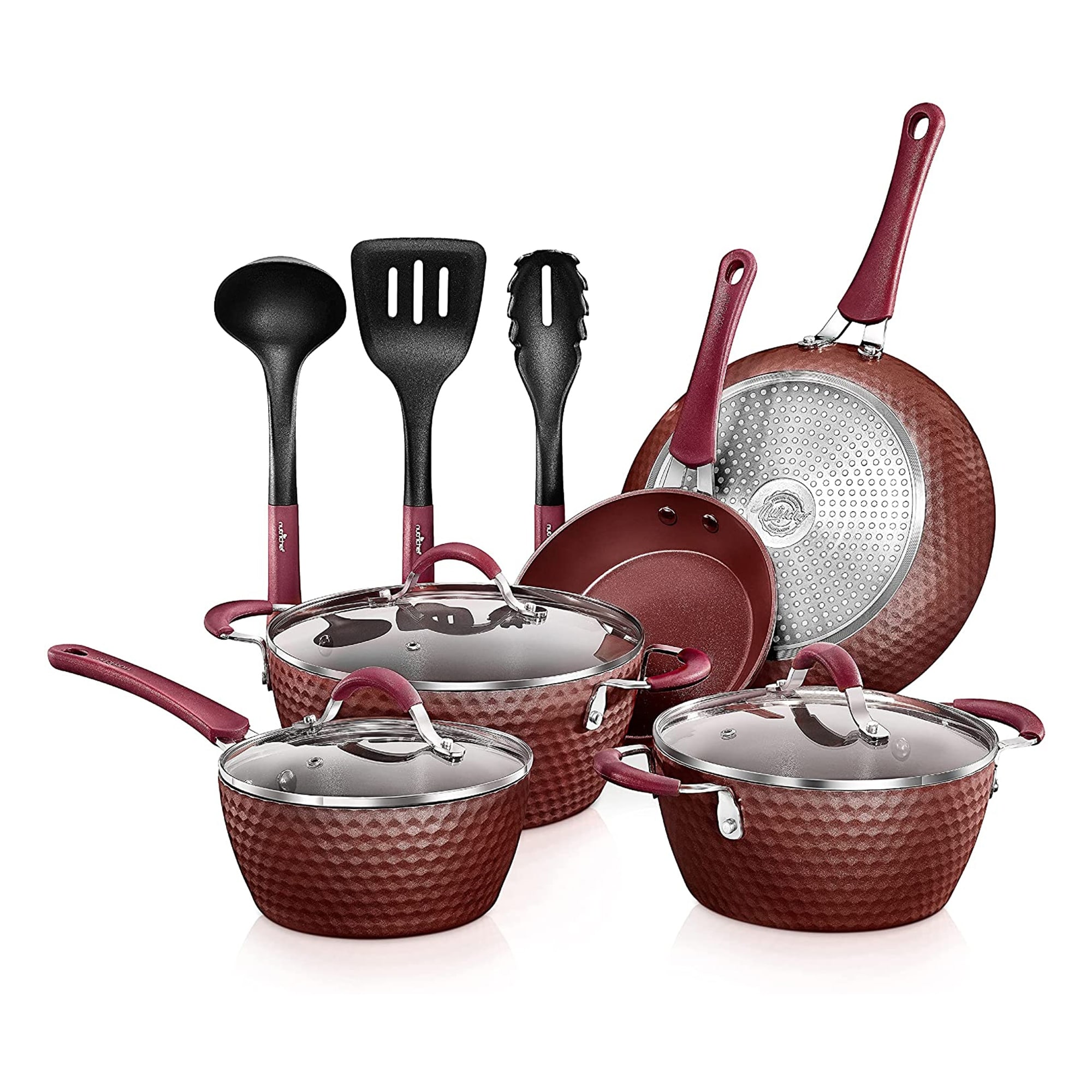 YITAHOME 11 - Piece Non-Stick Ironstone Cookware Set