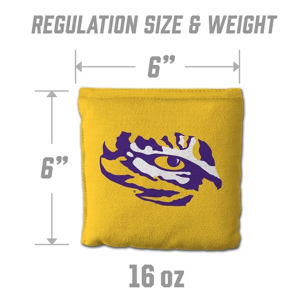 LSU Tigers NCAA Dual Sided Pro Stop & Slide Cornhole Bags