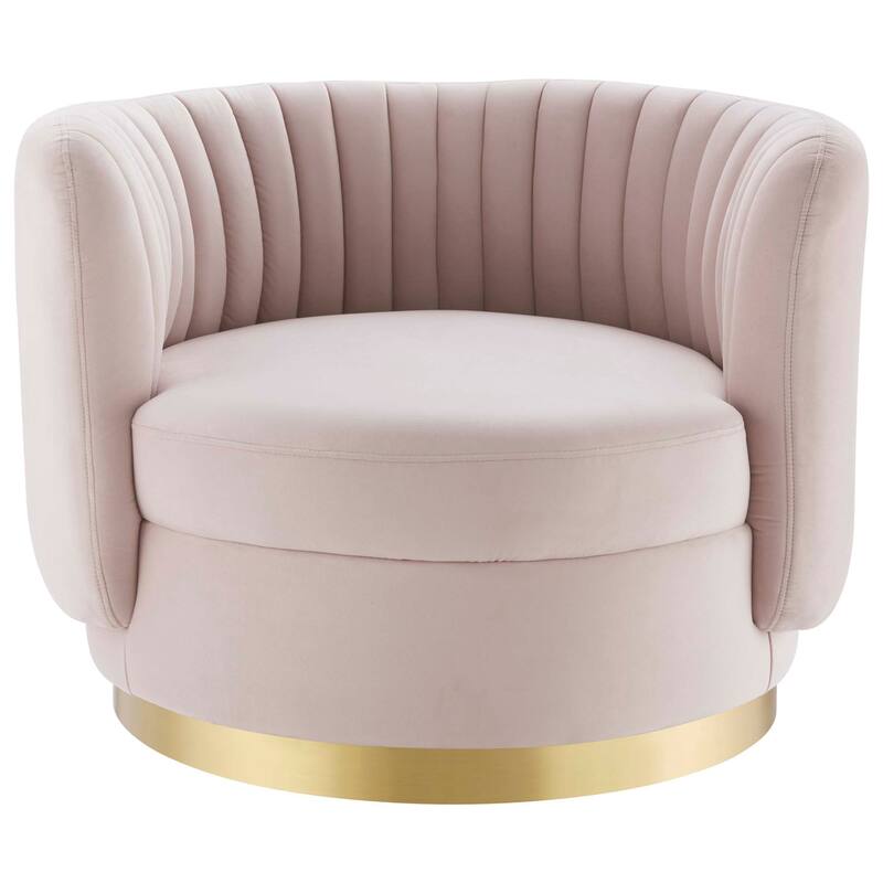 Embrace Tufted Performance Velvet Performance Velvet Swivel Chair