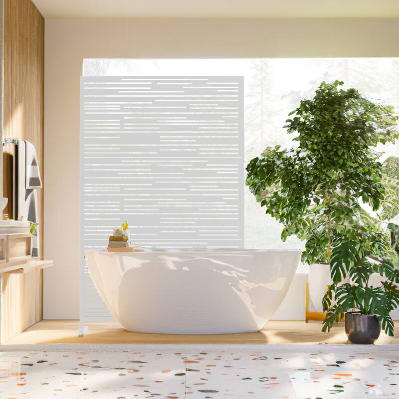 Metal Privacy Screen Wall Decoration Free Standing-6.3 ft. H X 4 ft. W