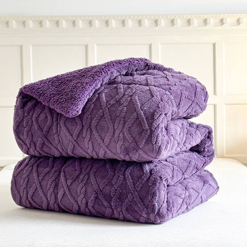 3 Pieces Sherpa Fleece Comforter Set Fluffy Comforter Bedding Set with 2 Pillowcases
