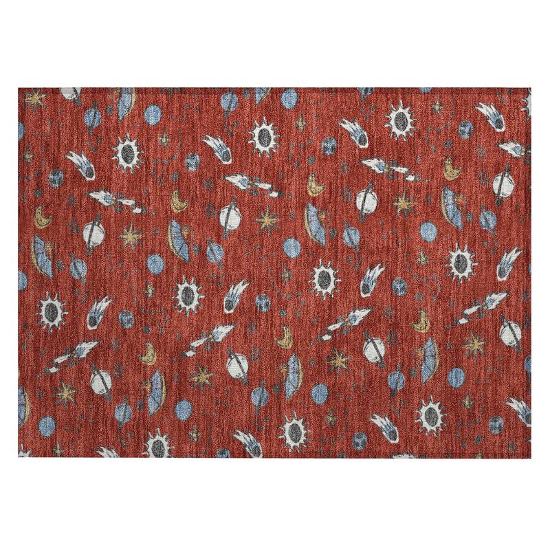 Machine Washable Indoor/ Outdoor Spaceship Chantille Rug