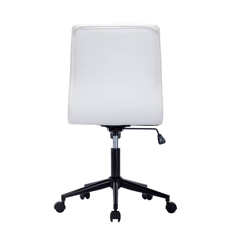 Porthos Home Bron Faux Leather Armless Office Chair with Steel Roller Base, Tilt Mechanism