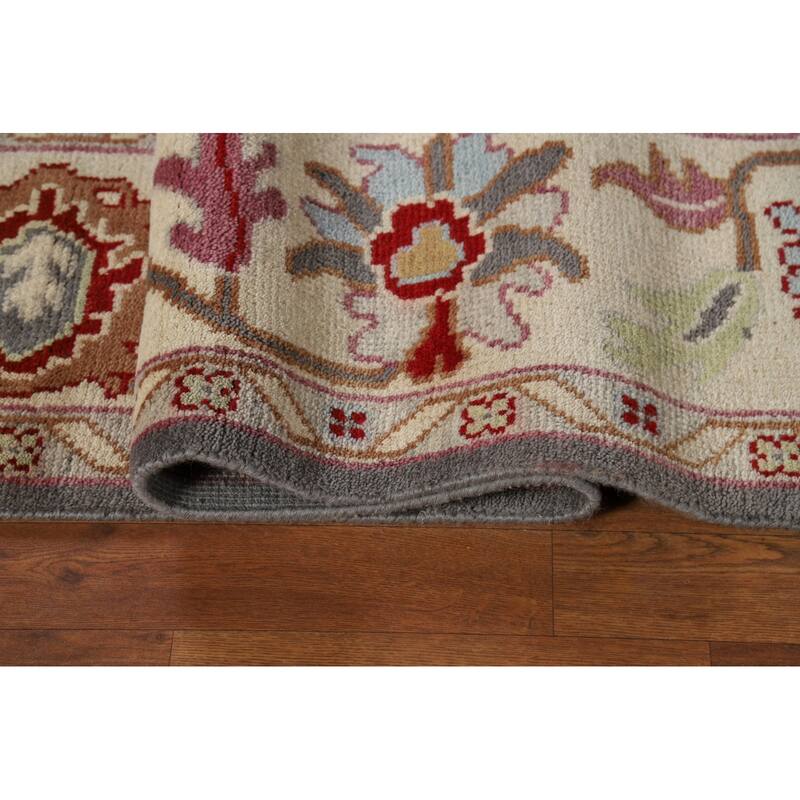 Gray Oushak Oriental Area Rug Handmade Wool Carpet - 8'0"x 9'9"