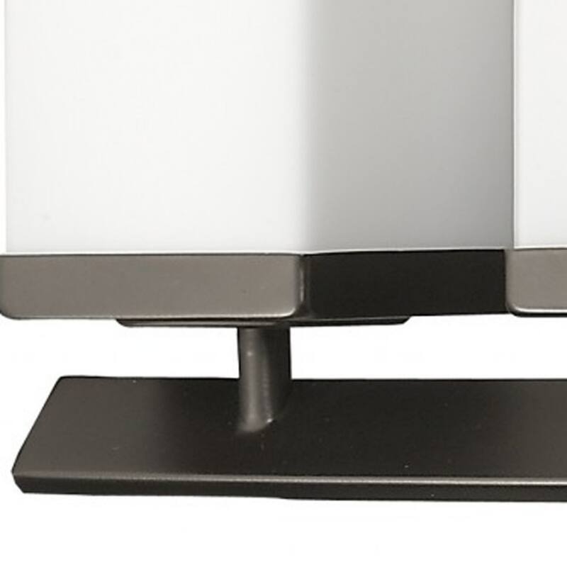 27" Wide Modern Oil-Rubbed Bronze Vanity Light Fixture with Opal Glass Shades Damp Rated Use for Bathroom - 8" H x 27" W