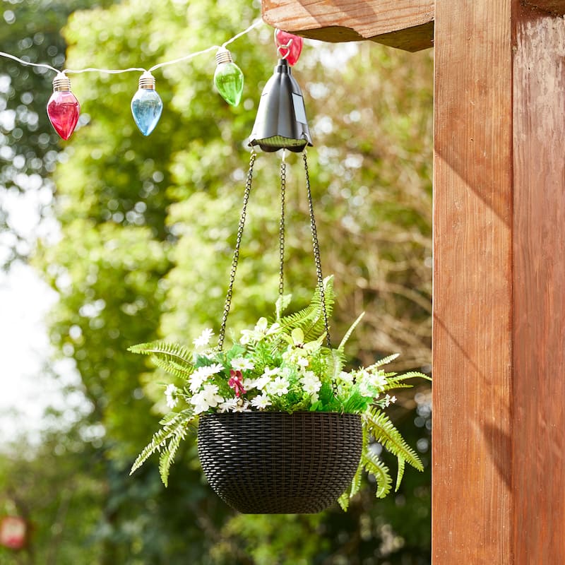 Baimuru 30-inch Height Solar Lighted Hanging Plastic Planter by Havenside Home