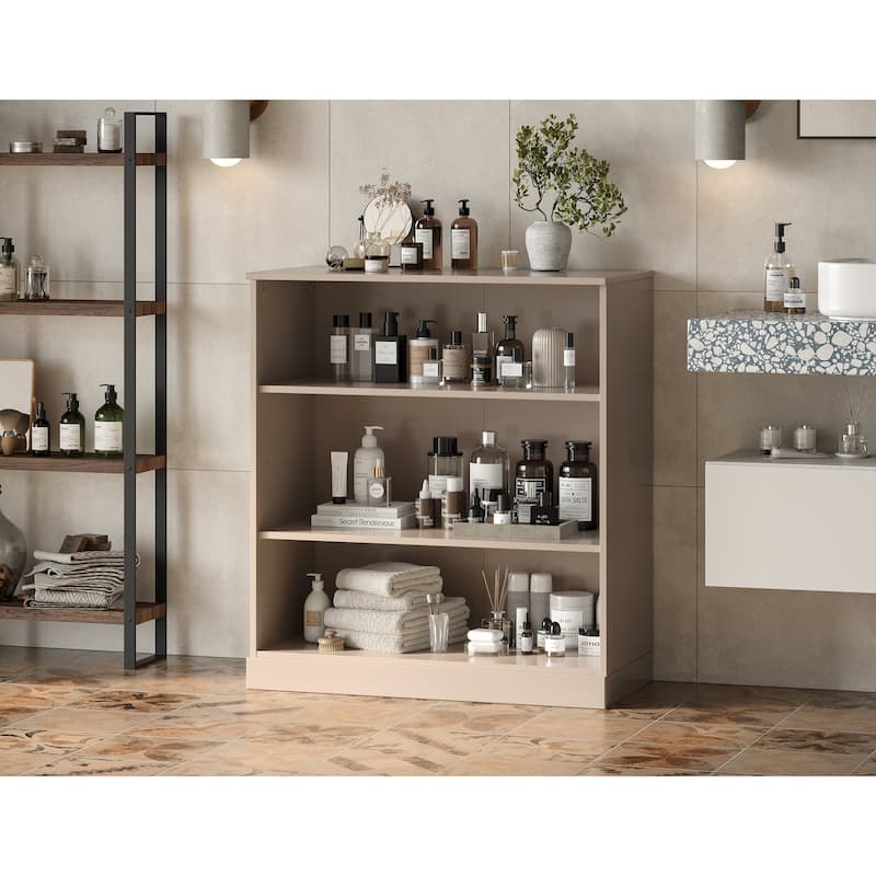 Palace Imports 100% Solid Wood 32" Bathroom Cabinet with Adjustable Shelves - Beige