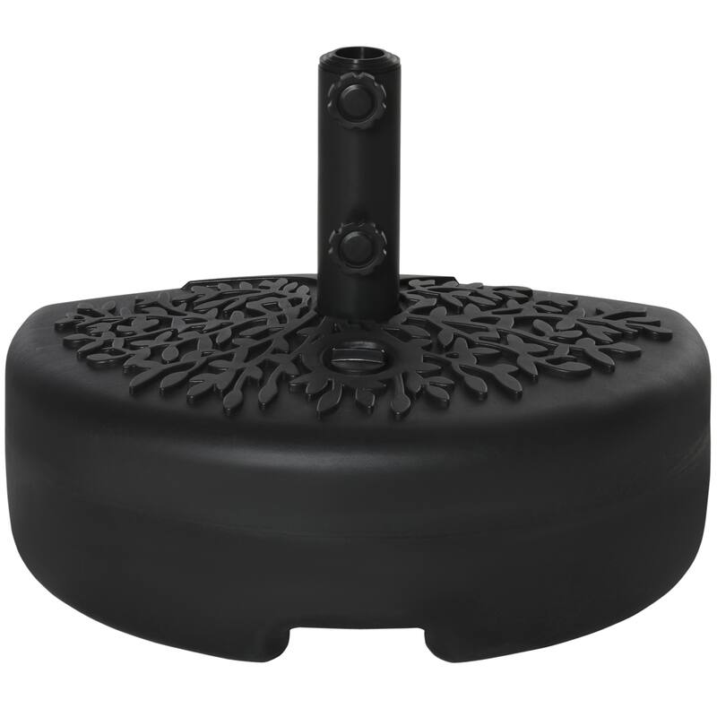 Outsunny Half Round Umbrella Base, Sand or Water Filled Half Patio Umbrella Stand Holder for Lawn, Deck, Backyard and Garden