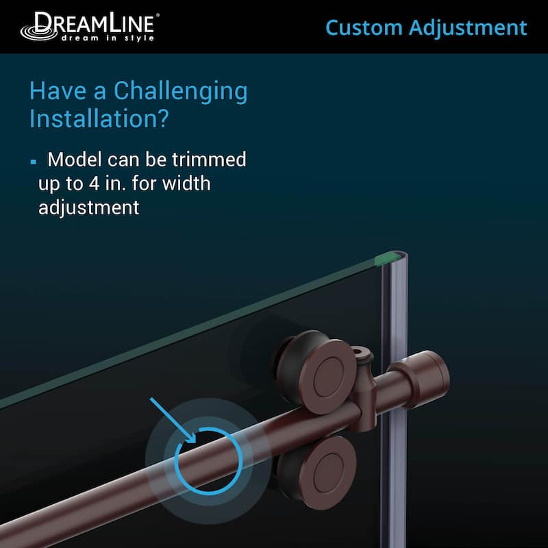 DreamLine Enigma-XO 44-48 in. W x 76 in. H Fully Frameless Sliding Shower Door - 44" - 48" W