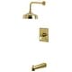 preview thumbnail 27 of 34, Kingston Brass Single-Handle Pressure Balanced Tub and Shower Faucet Brushed Brass