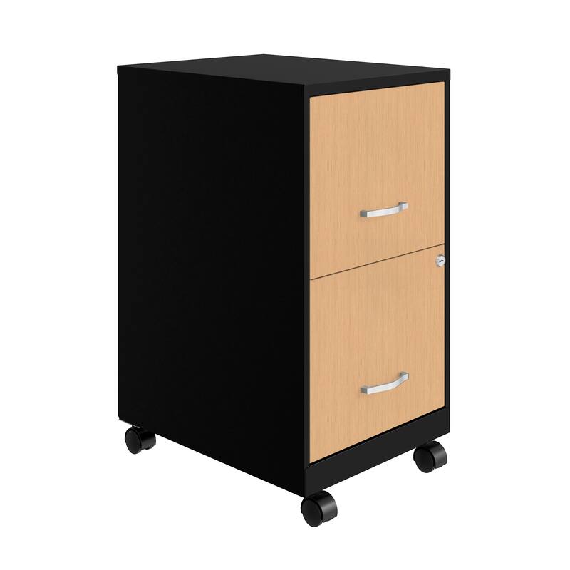 Space Solutions Home Office Natural Wood Finish Desk and Storage Set