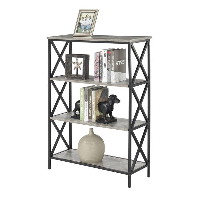 Carbon Loft Ehrlich Metal and Wood 4-Shelf Bookcase