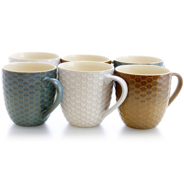 Elama Honey Bee 6-Piece 15 oz. Mug Set, Assorted Colors. Opens flyout.