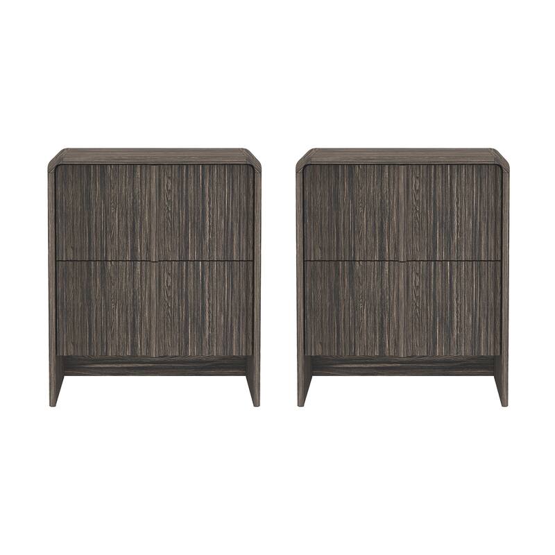 Novara 22 In 2 Drawer Bedroom Nightstand