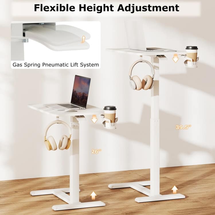 Engineered Wood Mobile Standing Desk with Adjustable Height