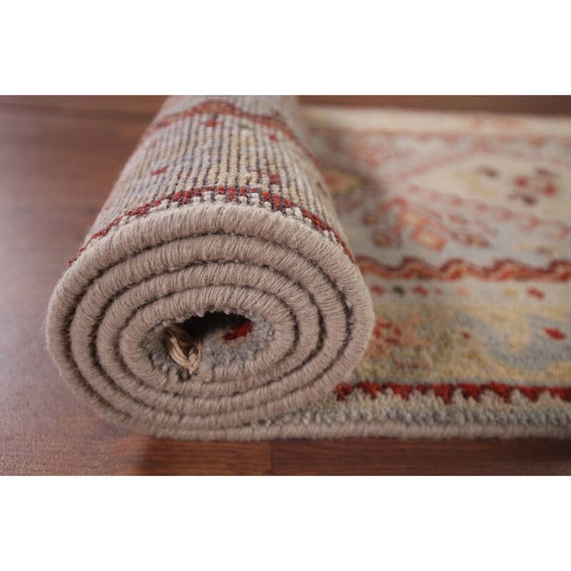 Geometric Heriz Serapi Oriental Runner Rug Handmade Wool Carpet - 2'7"x 7'11"