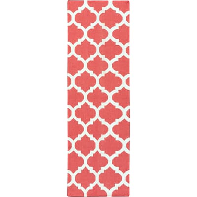 Hand-woven Samick Moroccan Trellis Flatweave Wool Runner Area Rug