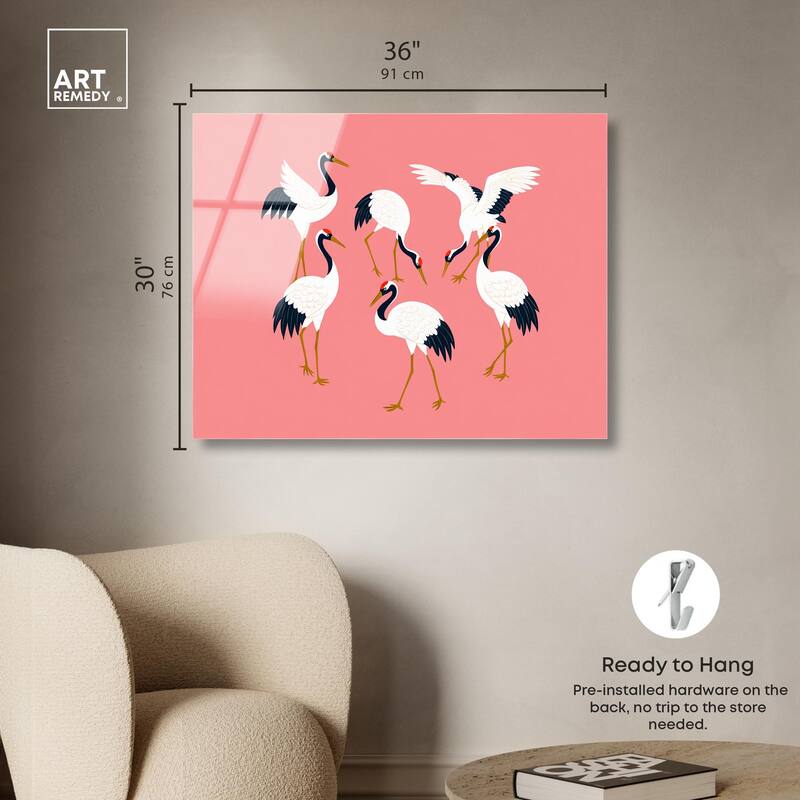 Crane Chorus Acrylic by Art Remedy, Ready to Hang
