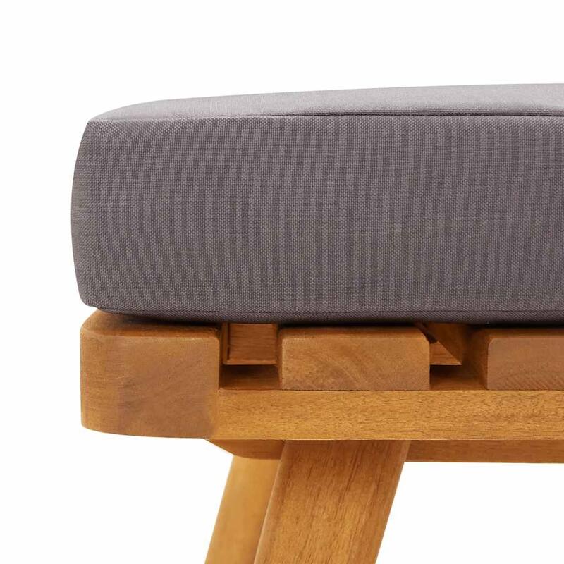 vidaXL Patio Footstool with Cushion 23.6"x23.6"x11.4" Solid Acacia Wood - 23.6" x 23.6" x 11.4"