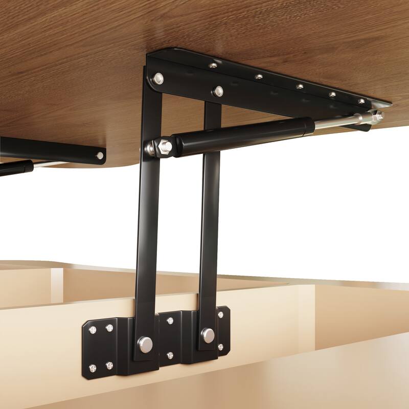 Lift Top Coffee Table - Fluted Panel Hidden Storage,Silent Hydraulic Lift,Curved Safety Corners,5 Min Assembly
