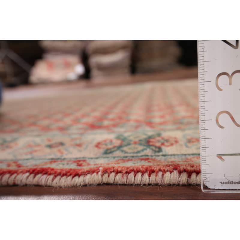 Geometric Botemir Persian Vintage Runner Rug Hand-Knotted Wool Carpet - 3'6" x 11'2"