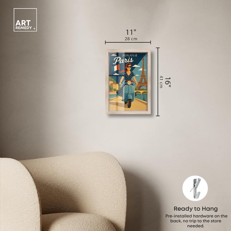 Scooter French Travel Shadowbox by Art Remedy