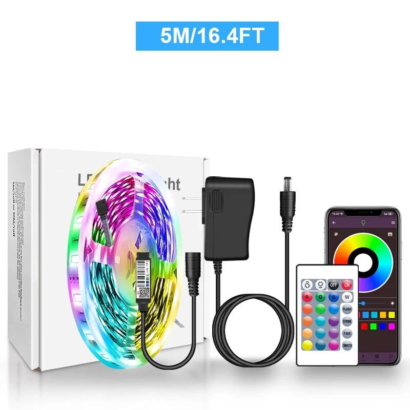 USB RGB LED Strip Lights Easy Install Color-Changing Lights for Room and Gaming Setup - 5 M