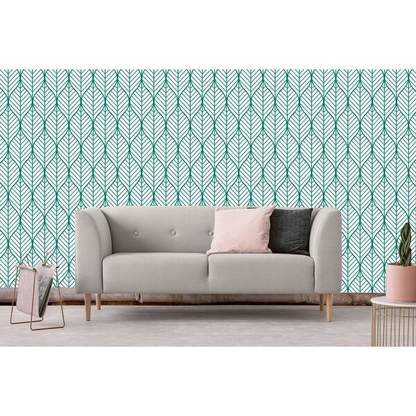 Shop Matcha Green Leaves Removable Wallpaper 10 Ft H X 24 Inch