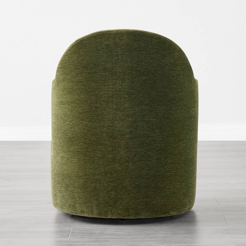 Spruce & Spring Modern Swivel Dining Chair with Hidden Wheels & Arm