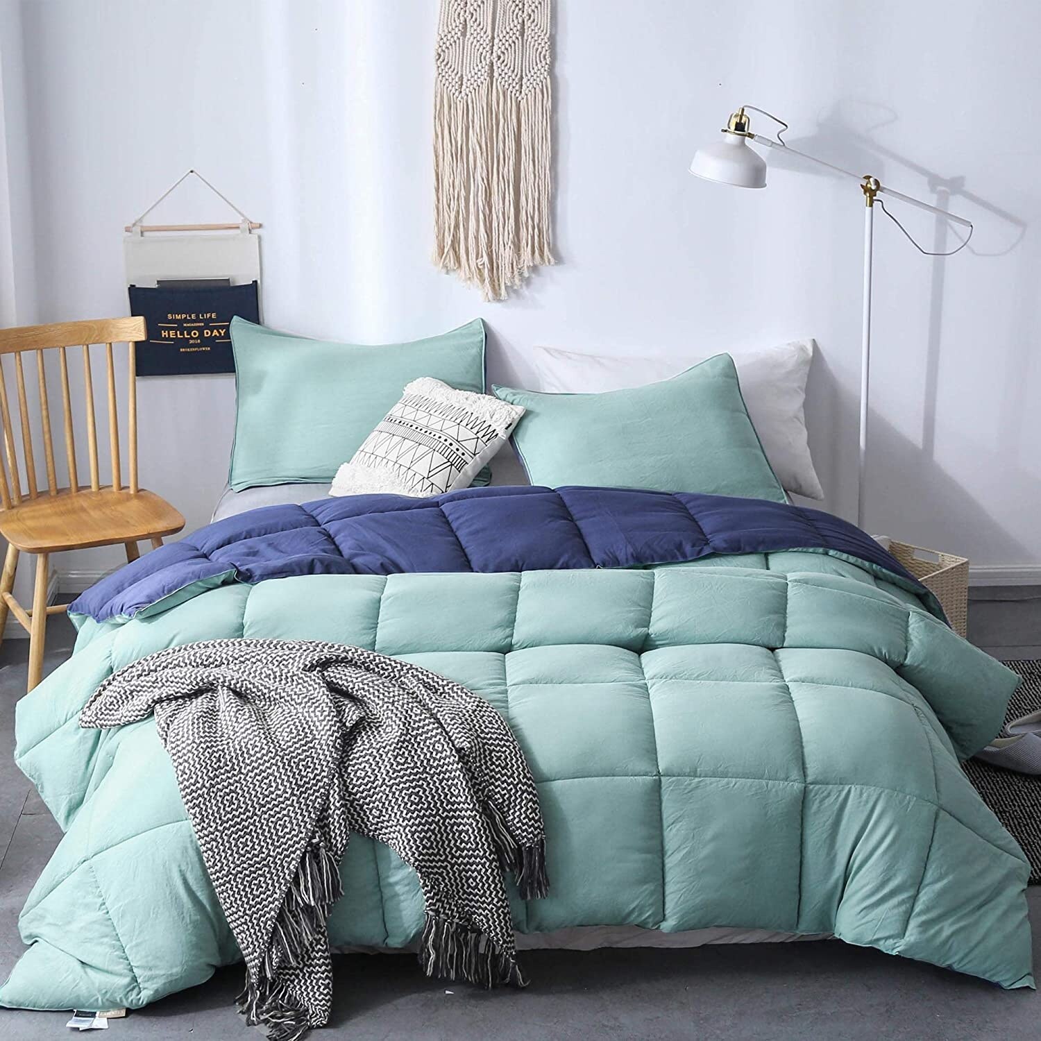 KASENTEX All Season Down Alternative Quilted Comforter Set Reversible Duvet Insert Rose/Beige, Twin Set Machine Washable KASENTEX All Season Down Alternative Quilted Comforter Set Reversible Duvet Insert Rose/Beige, Twin Set Machine Washable