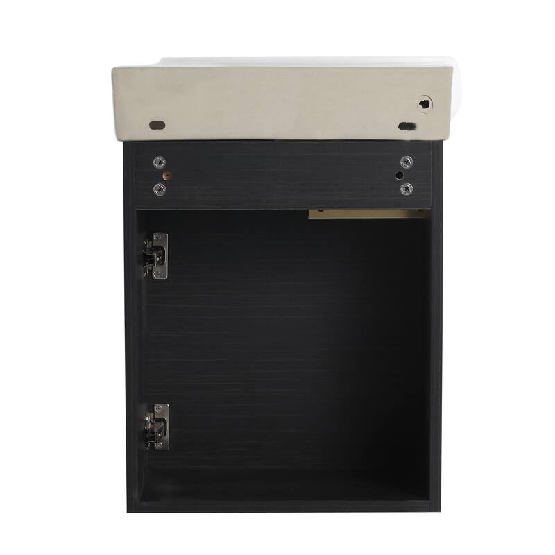 BNK 16''/23'' Bathroom Vanity with Sink, Freestanding/Floating Bathroom Vanity with Soft Close Doors & Shelf ﻿