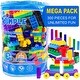 preview thumbnail 2 of 3, Dimple 300 Pcs Building Block Set for Kids - Soft Plastic Interlocking Blocks w Rolling Train Bases, Carry Bag,Colorful STEM Toy