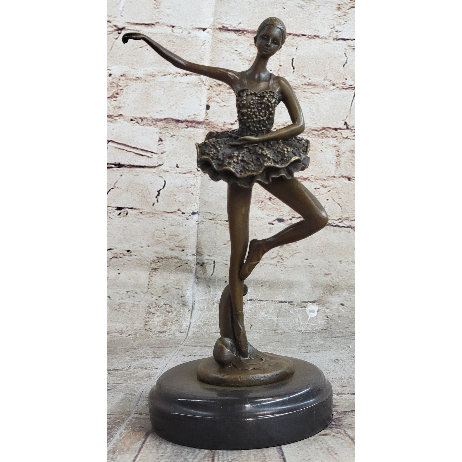 Art Deco Cute Child Ballerina A Bronze Trophy Sculpture Hot Cast Figurine