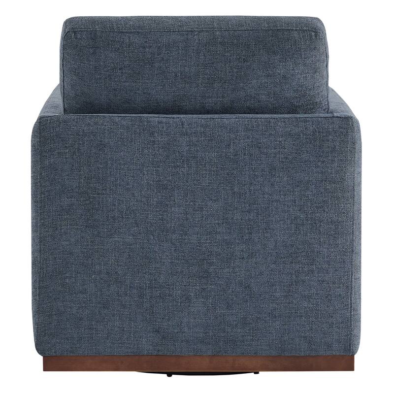 Spruce & Spring Modern Swivel Accent Chair with Wooden Base