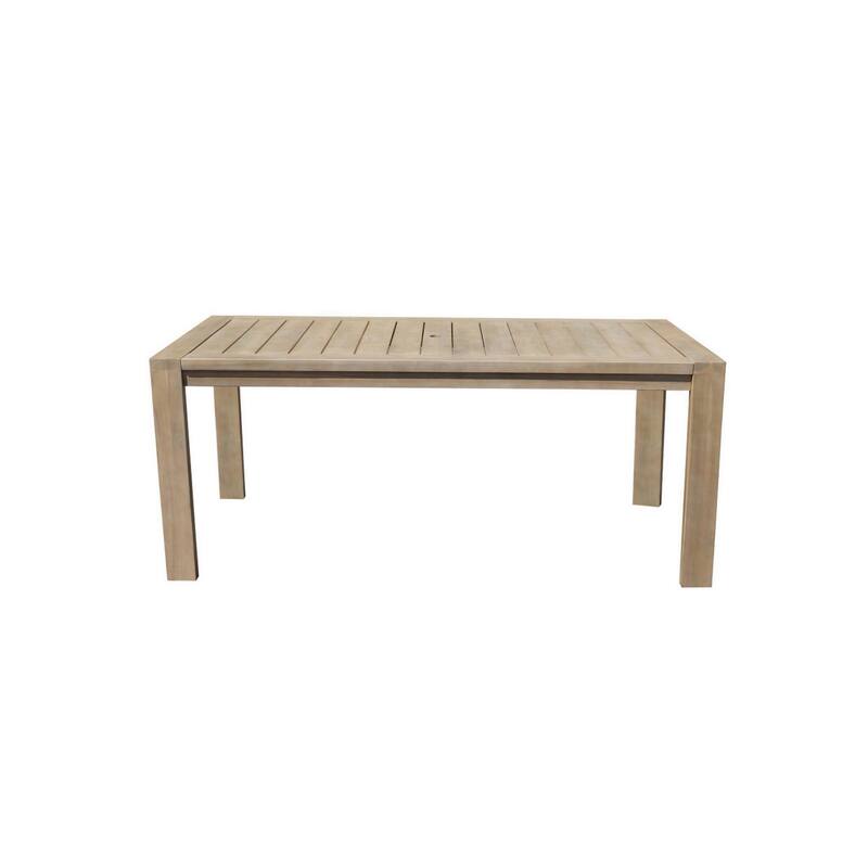 Neji 70 Inch Dining Table, Natural Brown Eucalyptus Wood Frame, Plank Top - Brown - Wood