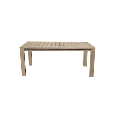 Neji 70 Inch Dining Table, Natural Brown Eucalyptus Wood Frame, Plank Top