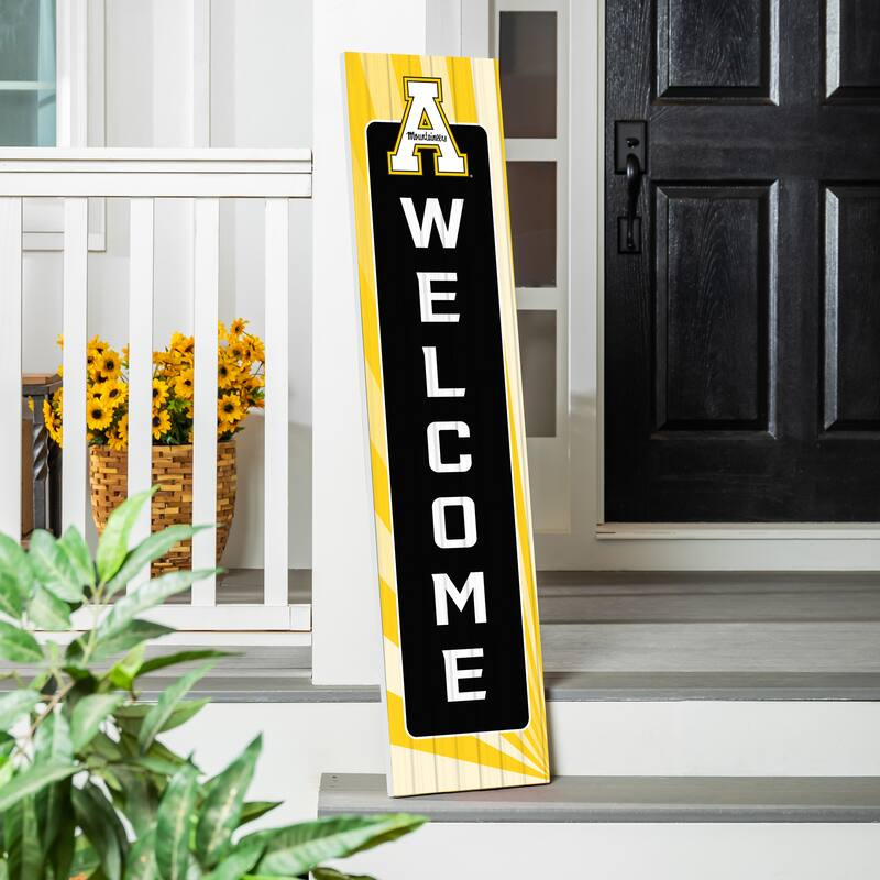 47" Porch Leaner Welcome Wall Sign, Appalachian State University - Black
