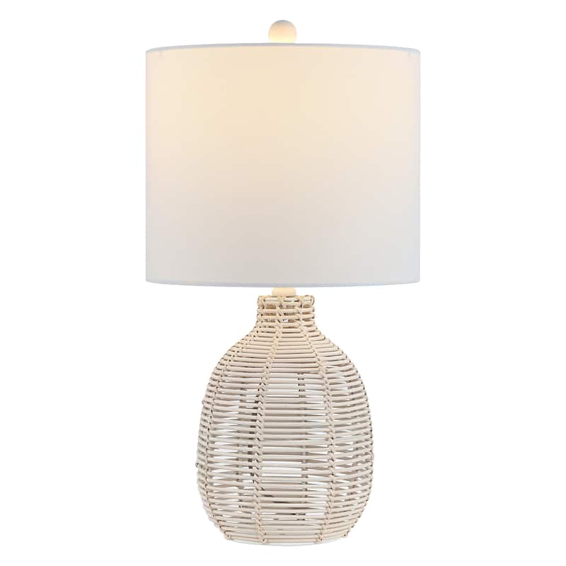 SAFAVIEH Lighting Oroya Tropical Coastal Boho Rattan 23-inch Table Lamp - 12 in. W x 12 in. D x 23 in. H